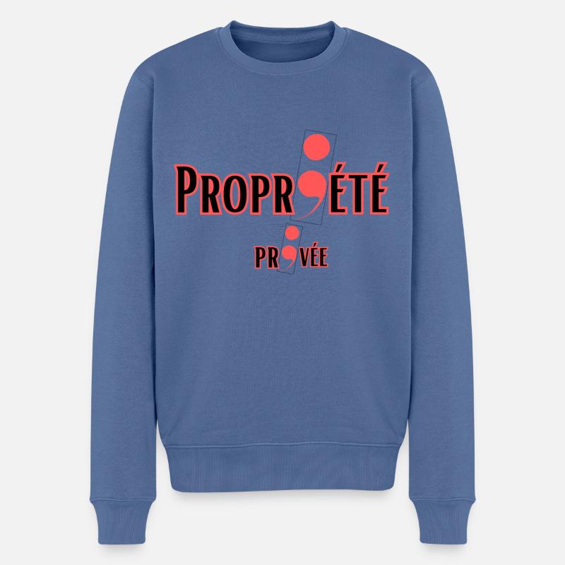 propriété privée - Pull Premium bio Homme - bleu pigeon