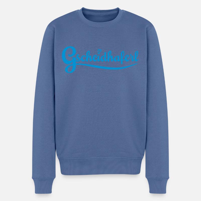 Gscheidhaferl - für liebenswerte Klugscheißer - Männer Premium Bio Pullover - Taubenblau