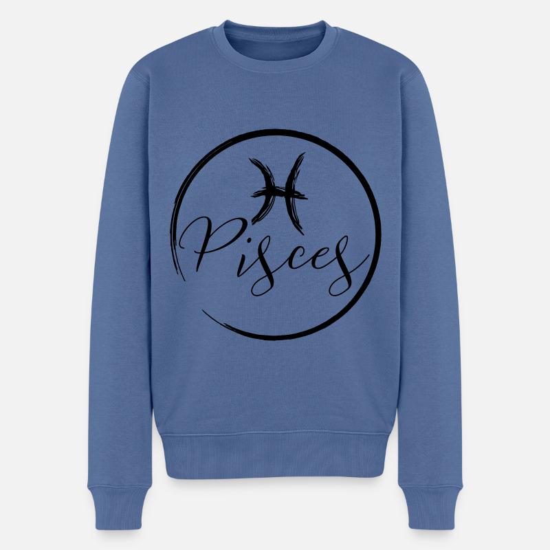 Horoscope Pisces - Männer Premium Bio Pullover - Taubenblau