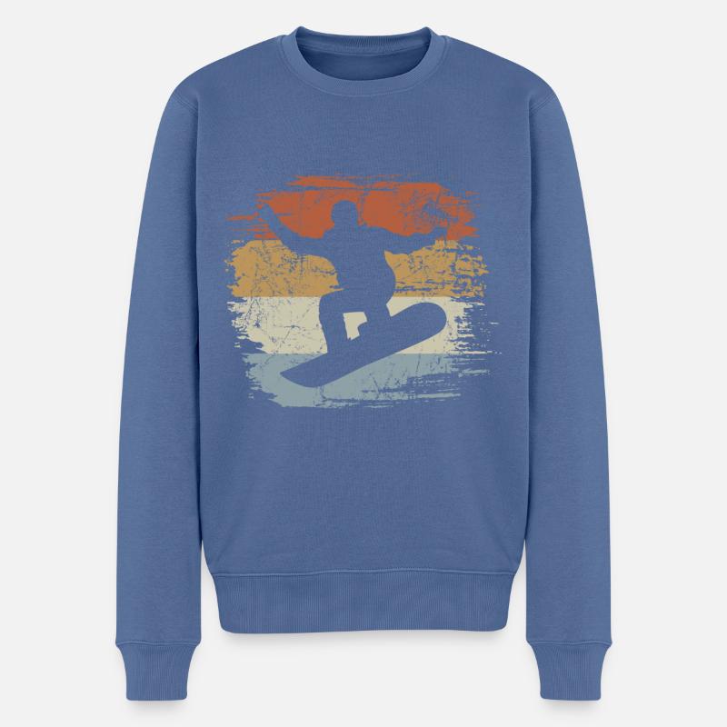 Snowboard, Halfpipe, Wintersport, Skiurlau - Männer Premium Bio Pullover - Taubenblau