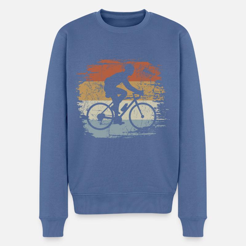 Fahrrad Retro - Vintage - Silhouette - Männer Premium Bio Pullover - Taubenblau