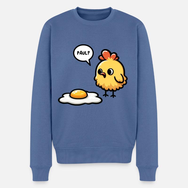 Eier Spiegelei Oster Meme - Männer Premium Bio Pullover - Taubenblau