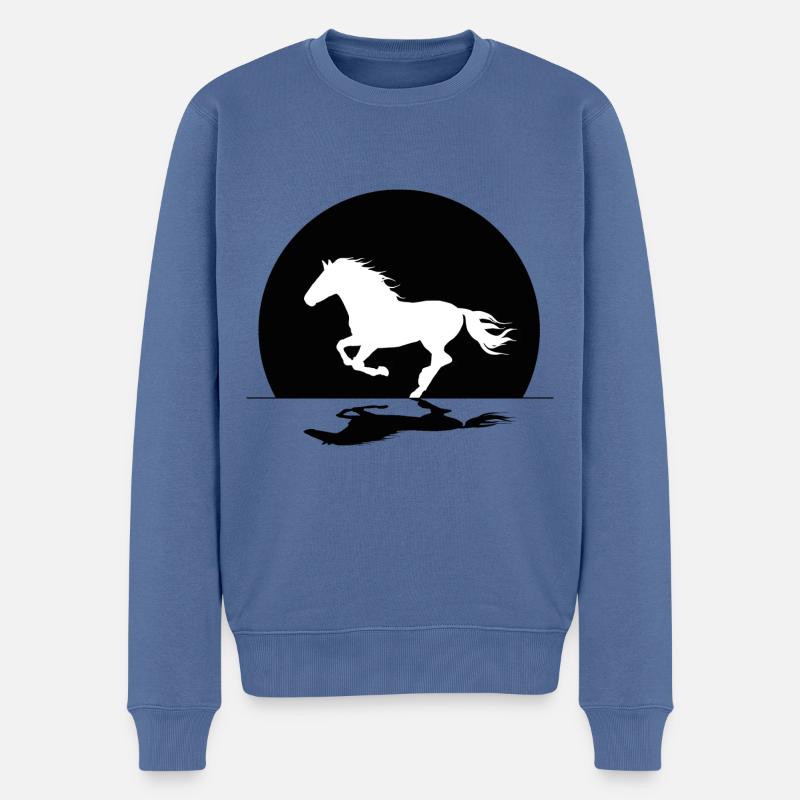 Pferde, Pferd, Westernreiten, Mädchen, Reiten - Männer Premium Bio Pullover - Taubenblau