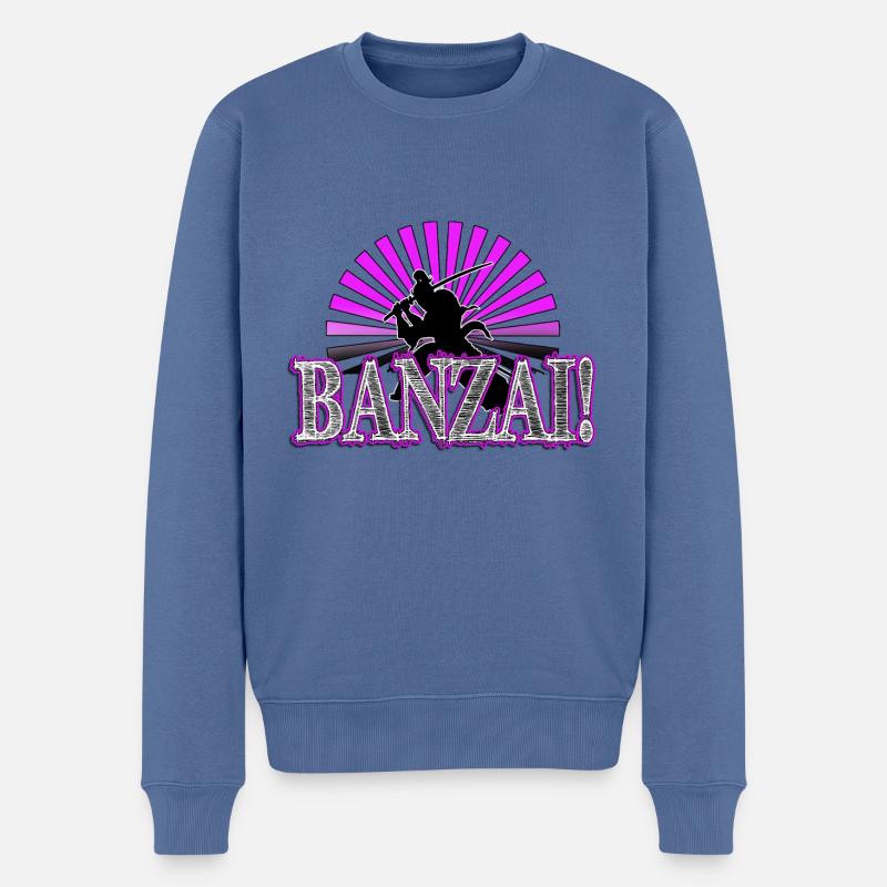 Banzai - Männer Premium Bio Pullover - Taubenblau
