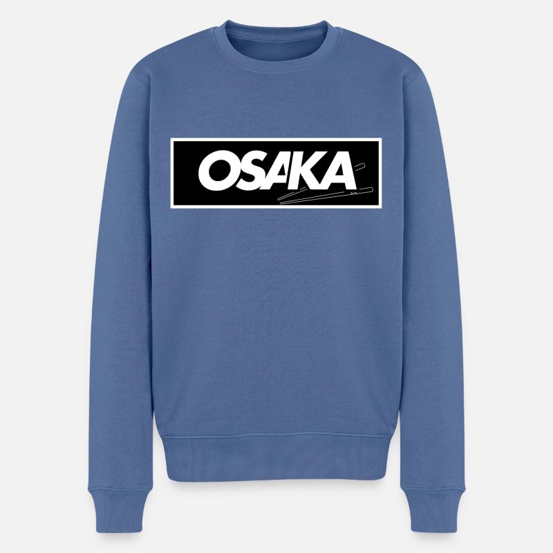 Osaka - Baguette - Pull Premium bio Homme - bleu pigeon