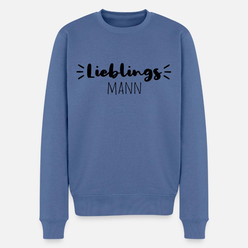 Lieblingsmann - Männer Premium Bio Pullover - Taubenblau