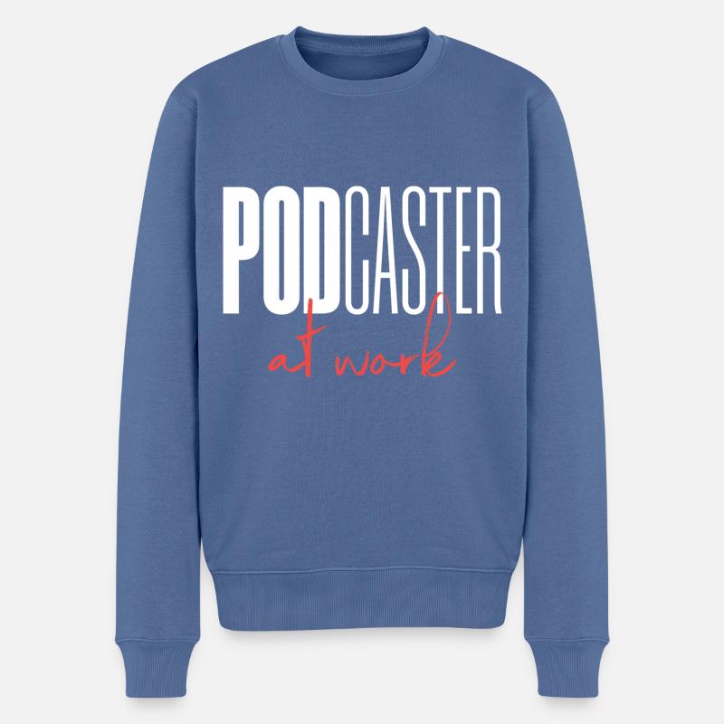 Podcaster Podcast au travail - Pull Premium bio Homme - bleu pigeon