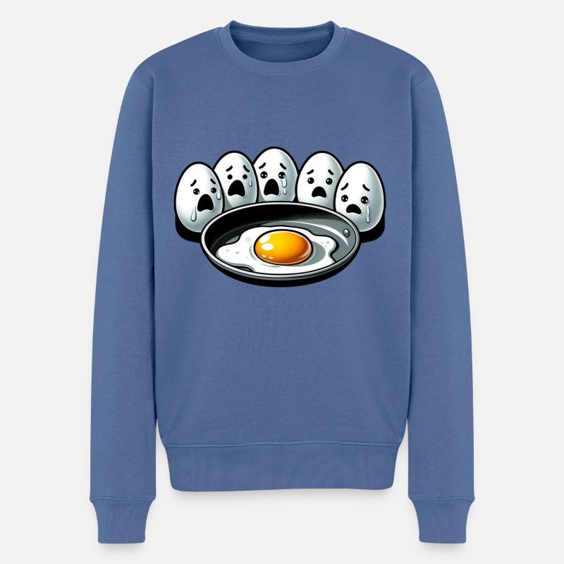 Eier Spiegelei Oster Meme - Männer Premium Bio Pullover - Taubenblau