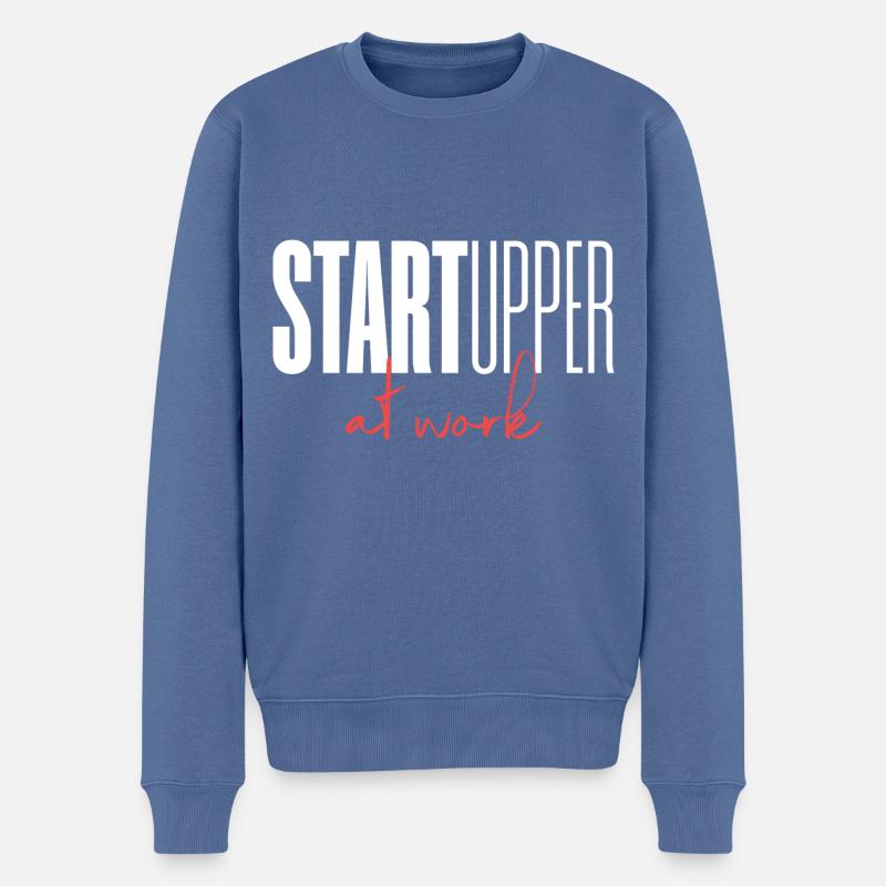 Startupper Startup au travail - Pull Premium bio Homme - bleu pigeon