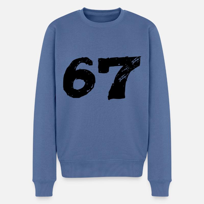 67 Maillot numéro - Pull Premium bio Homme - bleu pigeon