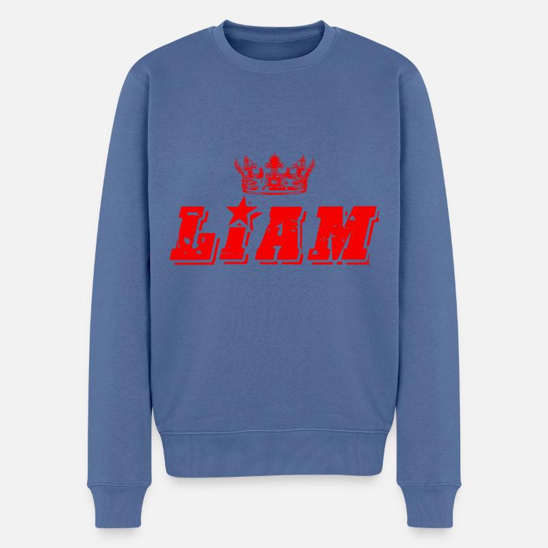 Liam - Männer Premium Bio Pullover - Taubenblau