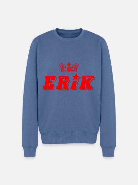 Erik - Männer Premium Bio Pullover - Taubenblau