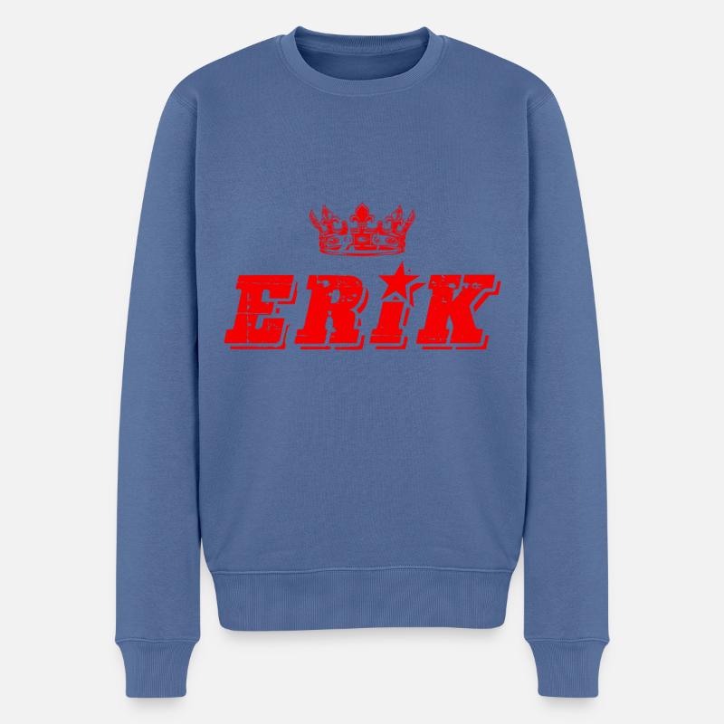 Erik - Männer Premium Bio Pullover - Taubenblau