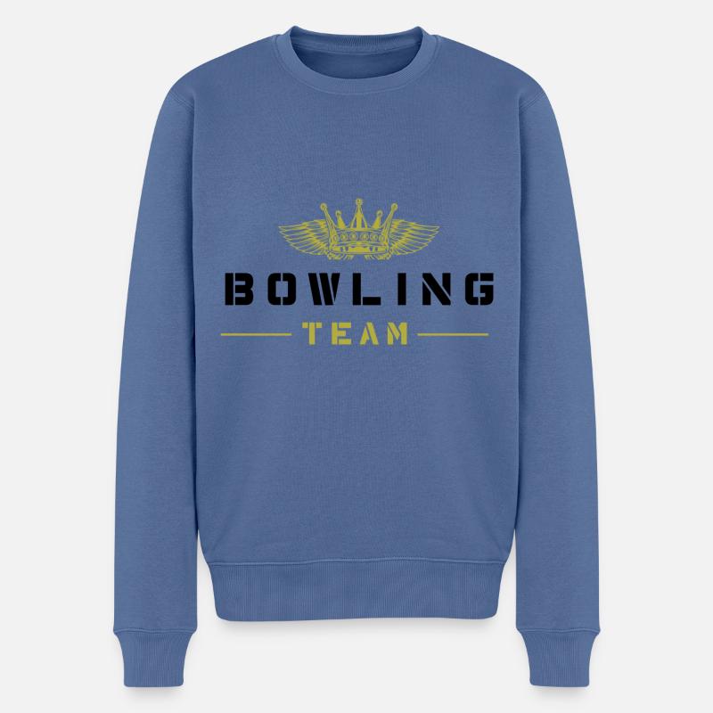 Bowling Team - Männer Premium Bio Pullover - Taubenblau