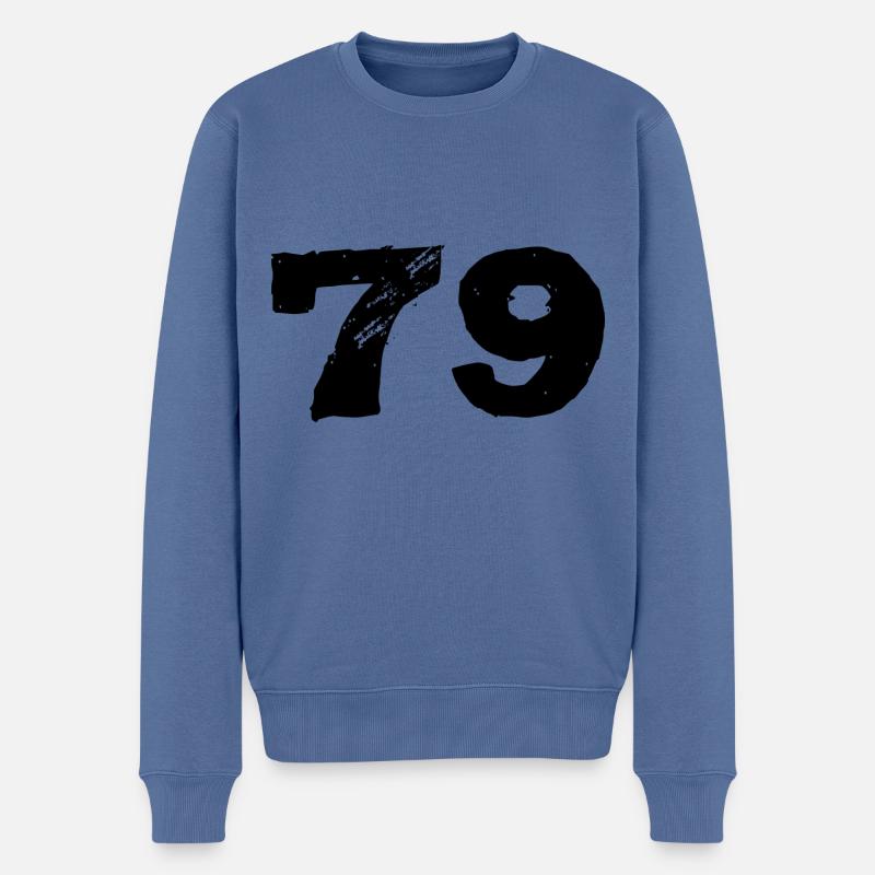 79 Zahl Trikot - Männer Premium Bio Pullover - Taubenblau