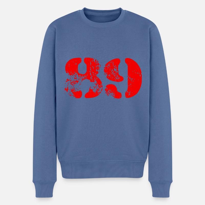 Symbole numérique 89 - Pull Premium bio Homme - bleu pigeon