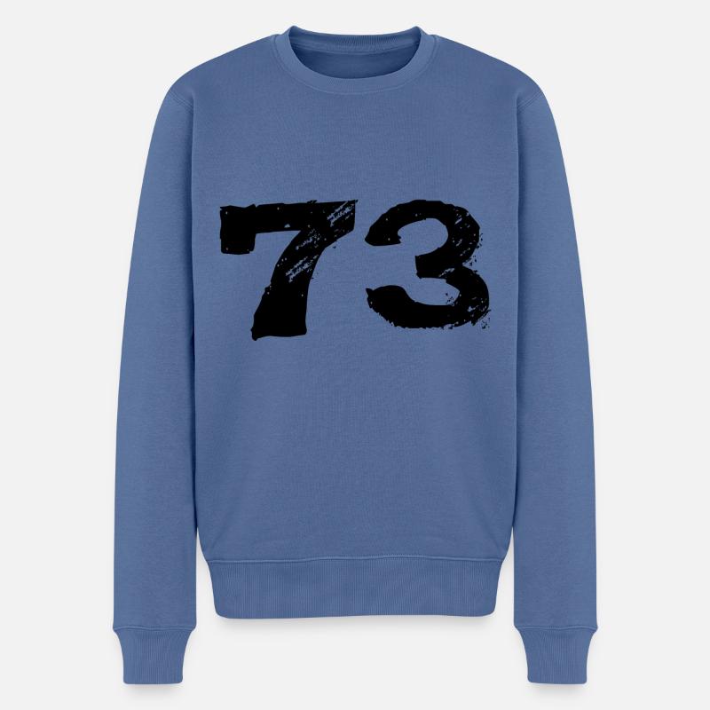 73 Zahl Trikot - Männer Premium Bio Pullover - Taubenblau