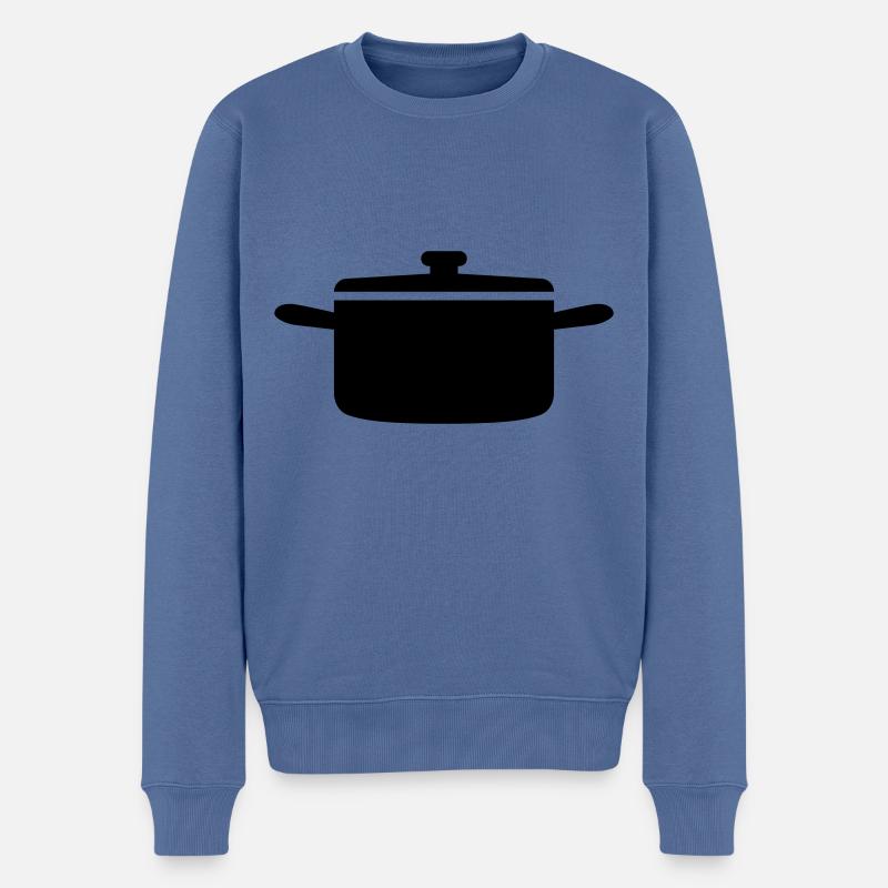 kochtopf Symbol - Männer Premium Bio Pullover - Taubenblau