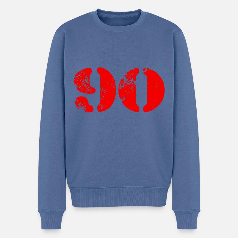 90 Zahl Symbol - Männer Premium Bio Pullover - Taubenblau