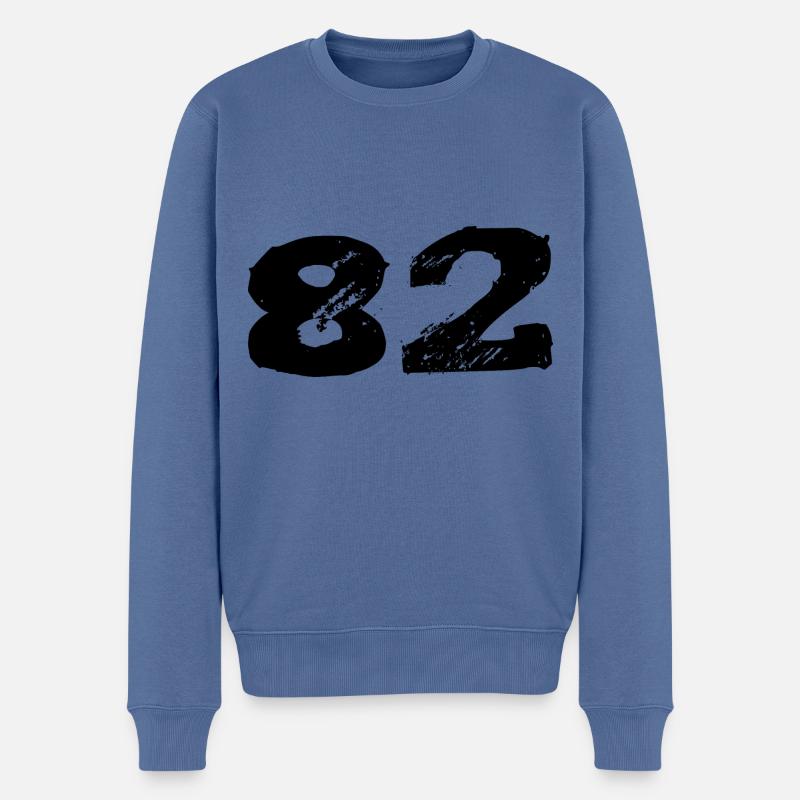 82 Zahl Trikot - Männer Premium Bio Pullover - Taubenblau