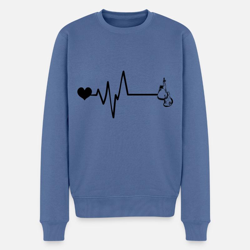 Boxen Boxhandschuhe Puls Liebe - Männer Premium Bio Pullover - Taubenblau