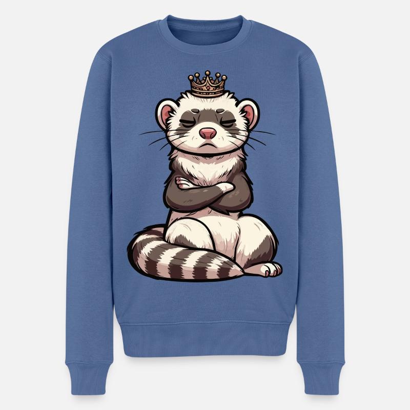 Frettchen Frettchenhalter Frettchenbesitzer - Männer Premium Bio Pullover - Taubenblau