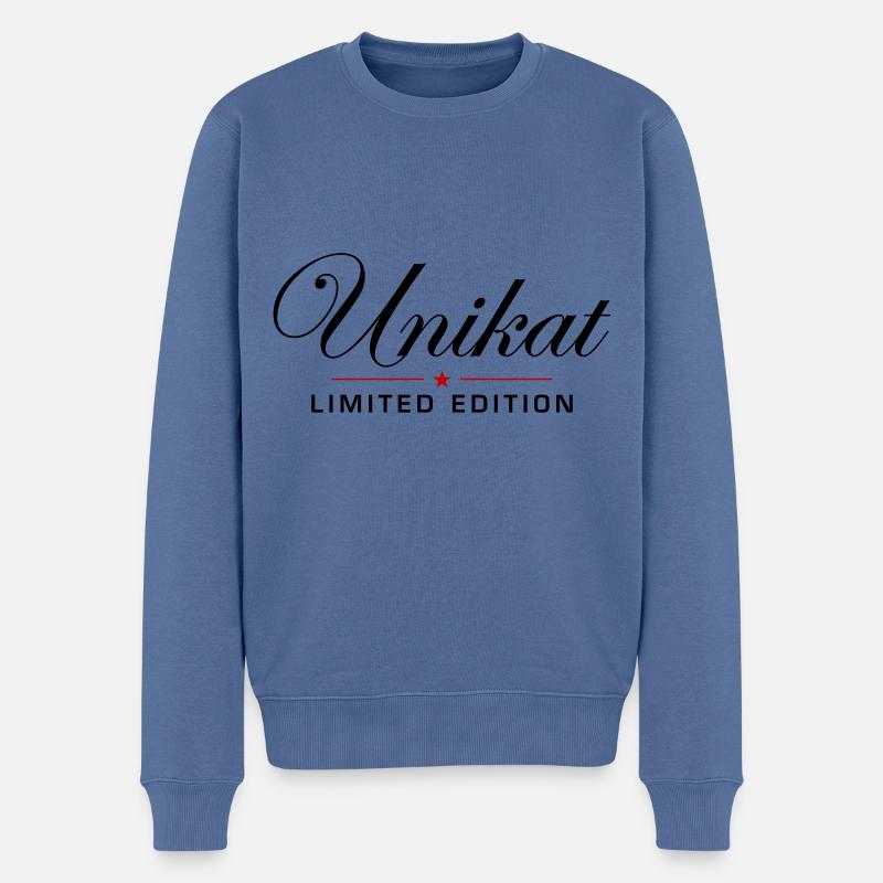 Unikat Limited Edition - Männer Premium Bio Pullover - Taubenblau