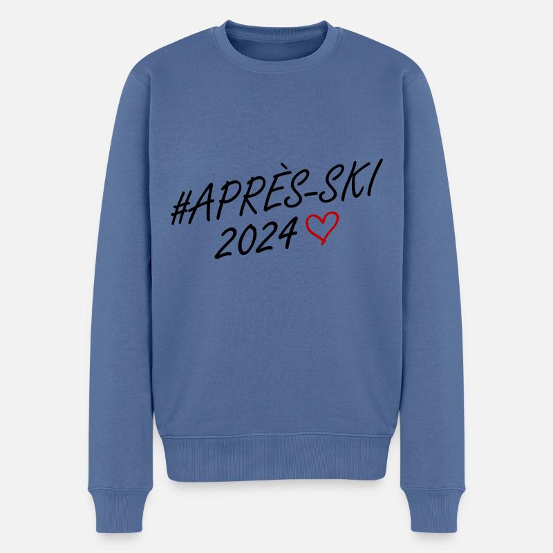 Après-ski 2024 Heart Trip - Pull Premium bio Homme - bleu pigeon