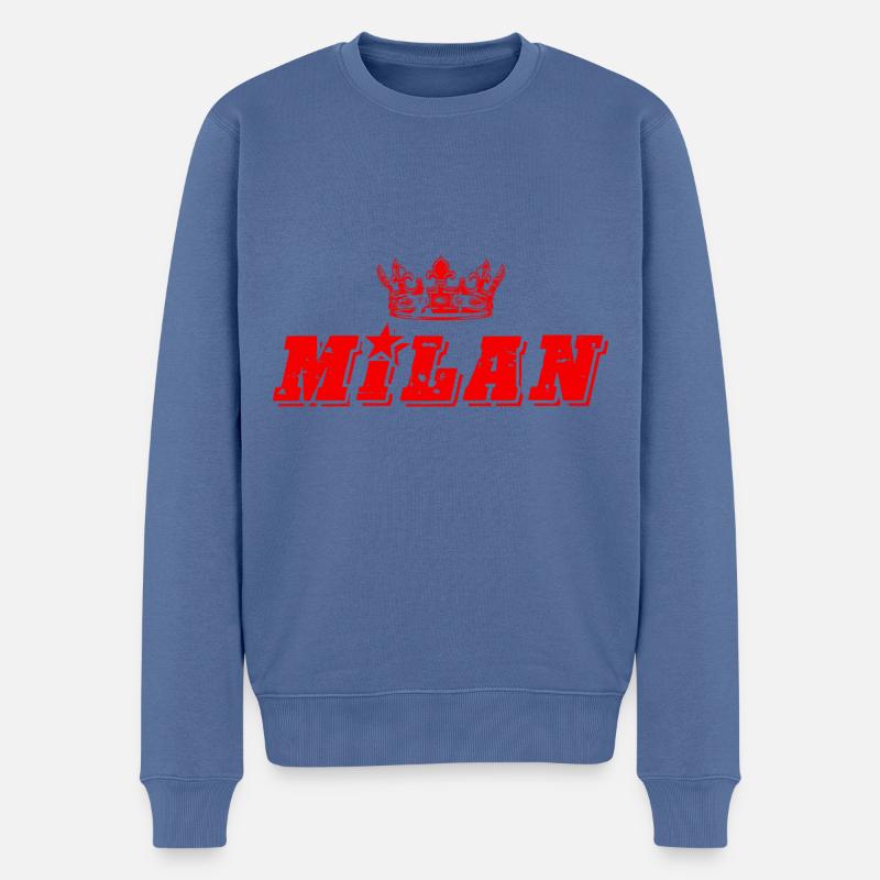 Milan - Männer Premium Bio Pullover - Taubenblau