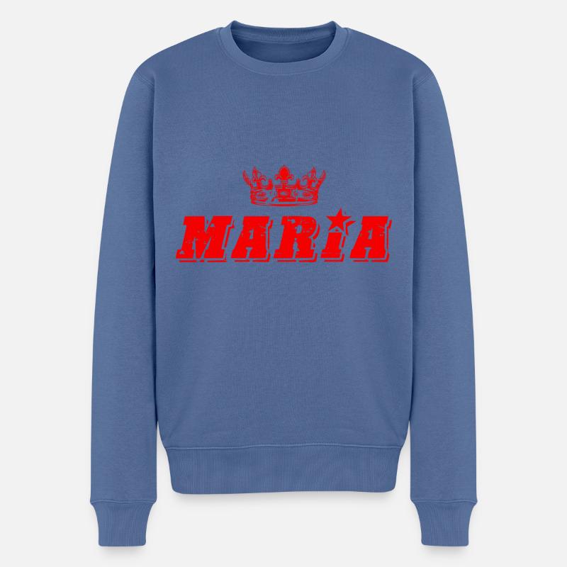 Maria - Männer Premium Bio Pullover - Taubenblau