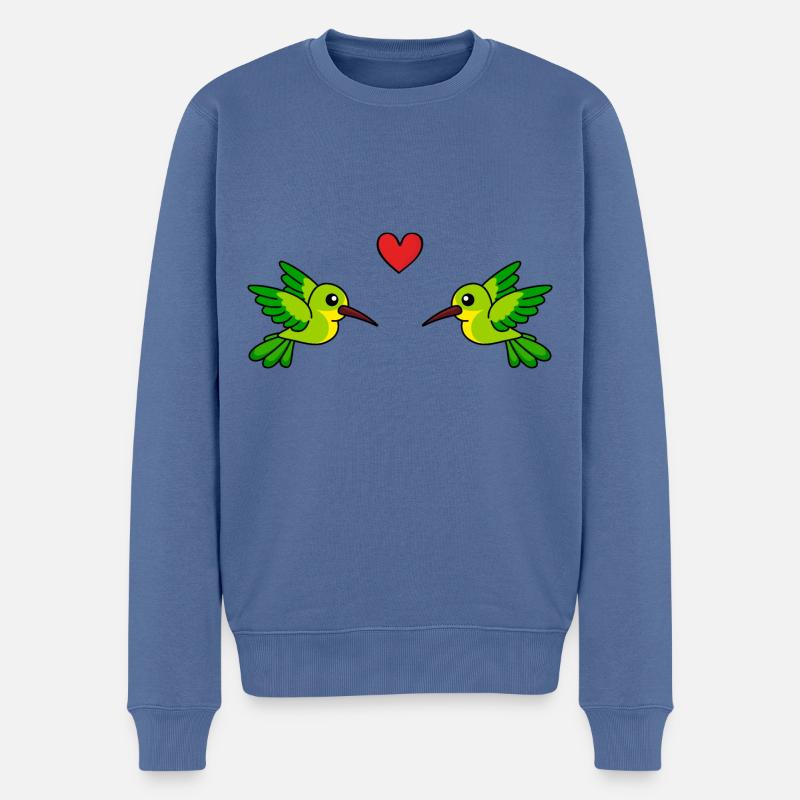 Colibri Comic Couple amour - Pull Premium bio Homme - bleu pigeon