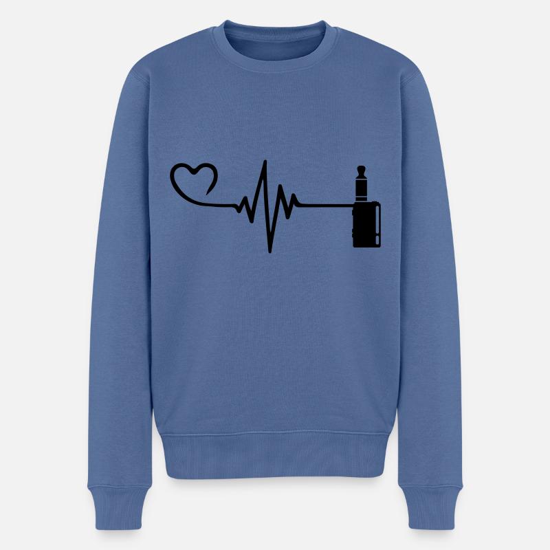 E-Cigarette Pulse Heart Love - Pull Premium bio Homme - bleu pigeon