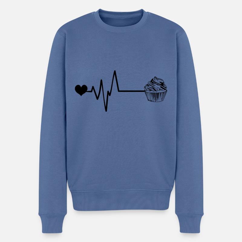 Muffin Pulse Coeur Amour - Pull Premium bio Homme - bleu pigeon
