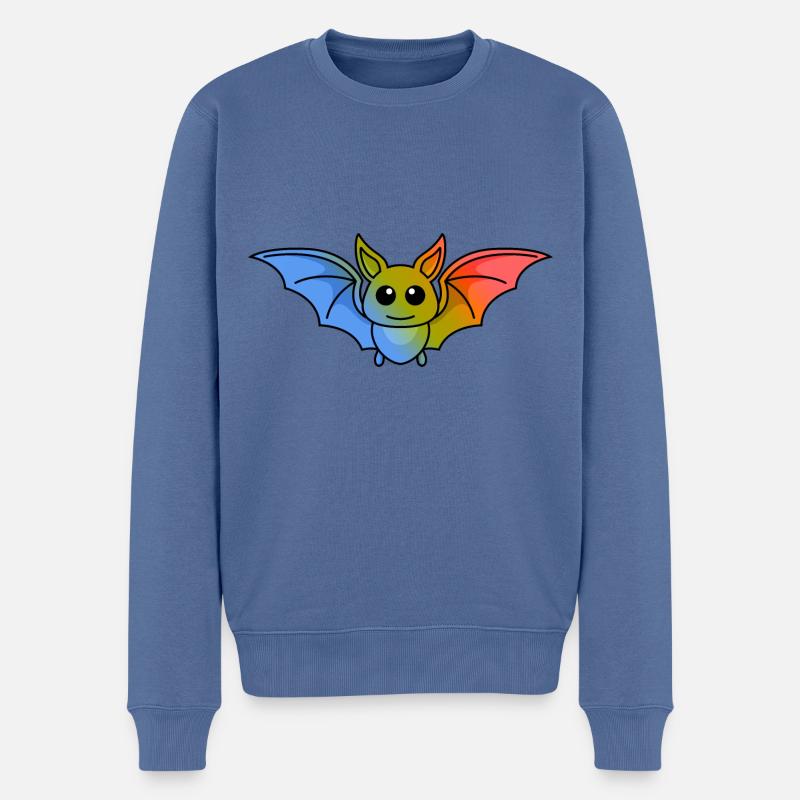 Chauve-souris Comic Animal - Pull Premium bio Homme - bleu pigeon