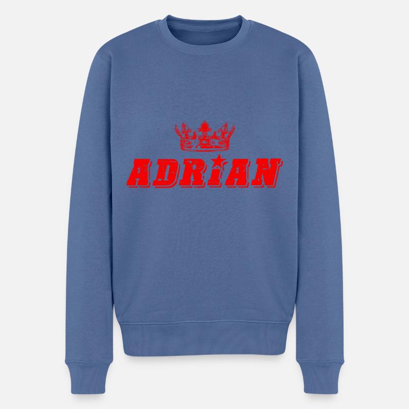Adrian - Männer Premium Bio Pullover - Taubenblau