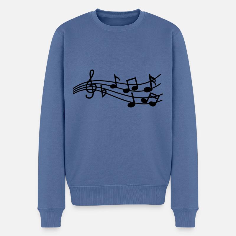 Panneau des notes de musique - Pull Premium bio Homme - bleu pigeon
