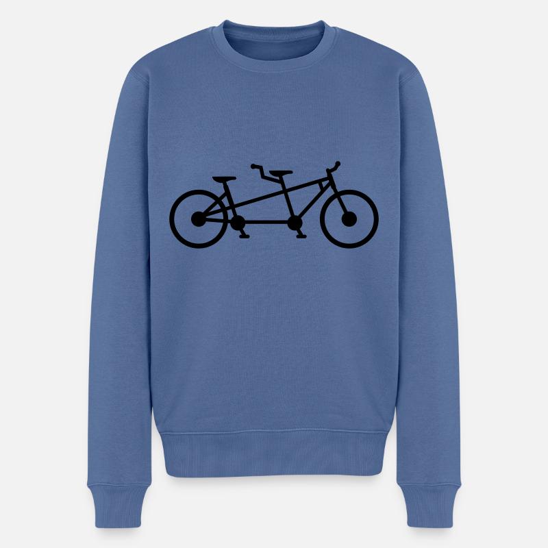 Fahrrad tandem - Männer Premium Bio Pullover - Taubenblau