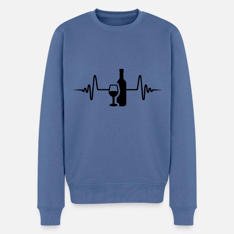Wein Icon Puls - Männer Premium Bio Pullover - Taubenblau