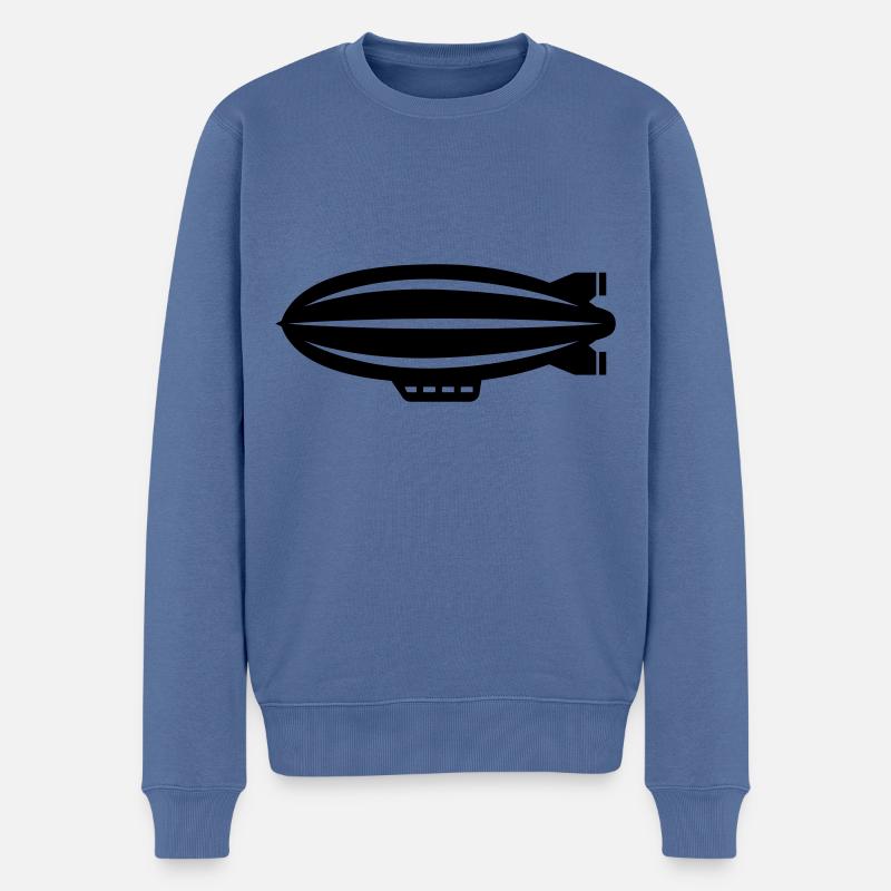 Zeppelin Icon Symbol - Männer Premium Bio Pullover - Taubenblau