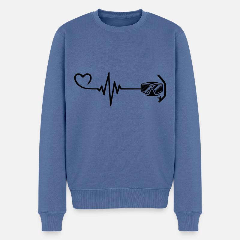 Diving goggles pulse heart - Men's Premium Organic Jumper - stone blue