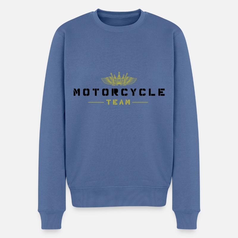 Motorcycle Team - Männer Premium Bio Pullover - Taubenblau
