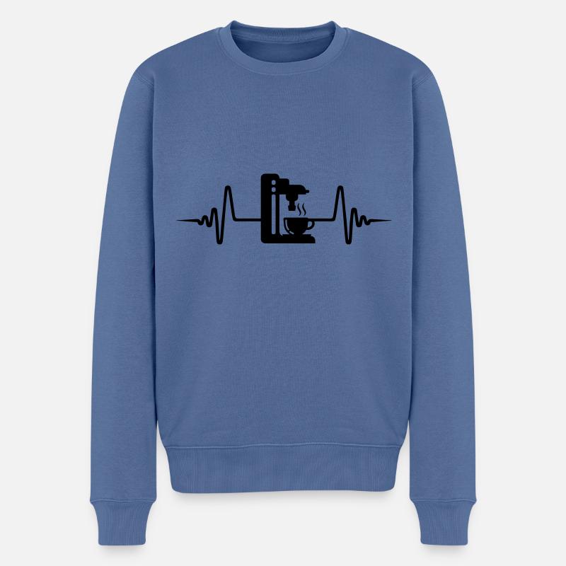 Kaffeemaschine Puls Symbol - Männer Premium Bio Pullover - Taubenblau
