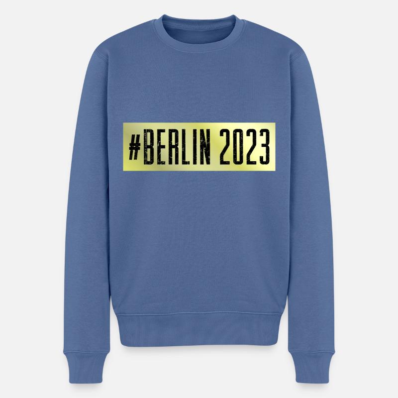 Berlin 2023 - Pull Premium bio Homme - bleu pigeon