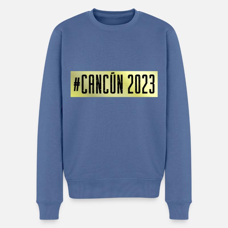Cancun 2023 - Pull Premium bio Homme - bleu pigeon