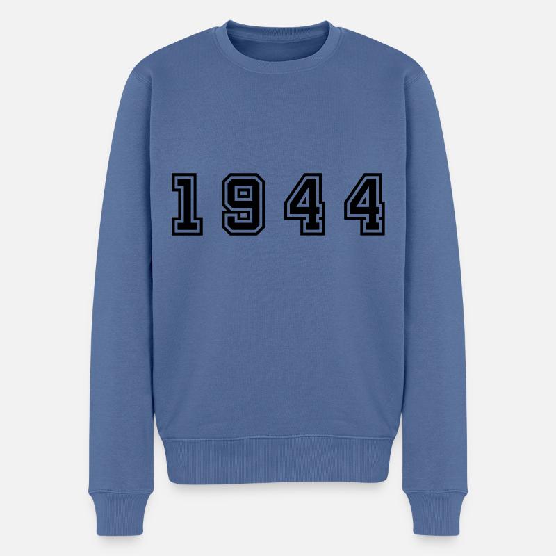 1944 numéro d'année - Pull Premium bio Homme - bleu pigeon