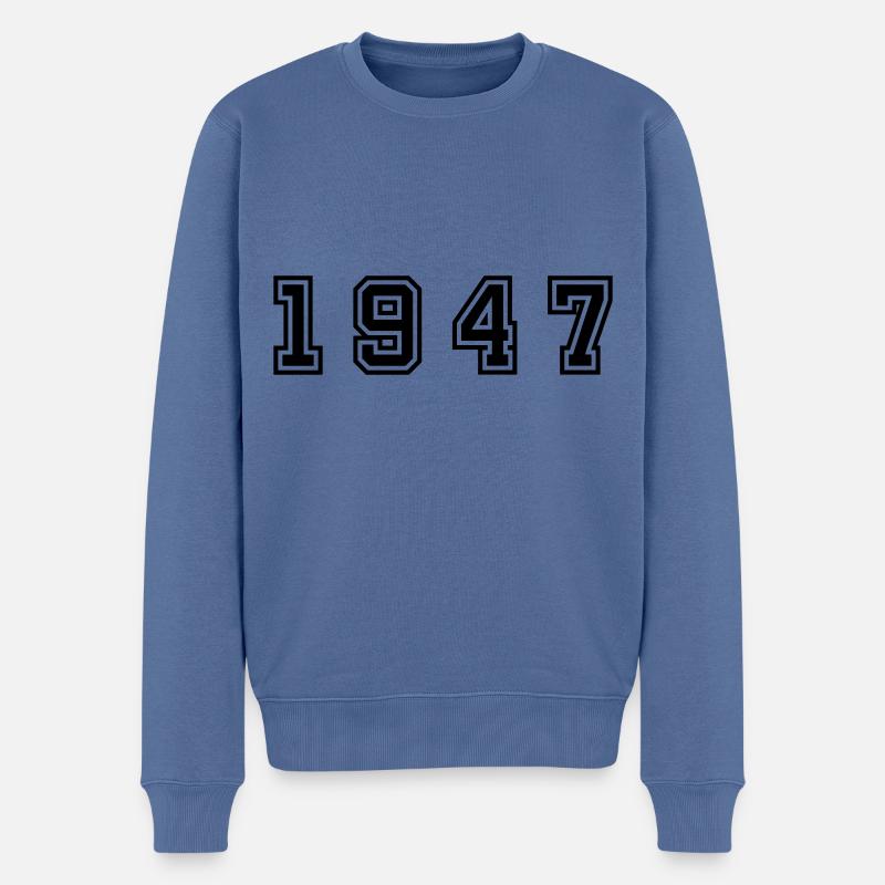 1947 numéro d'année - Pull Premium bio Homme - bleu pigeon
