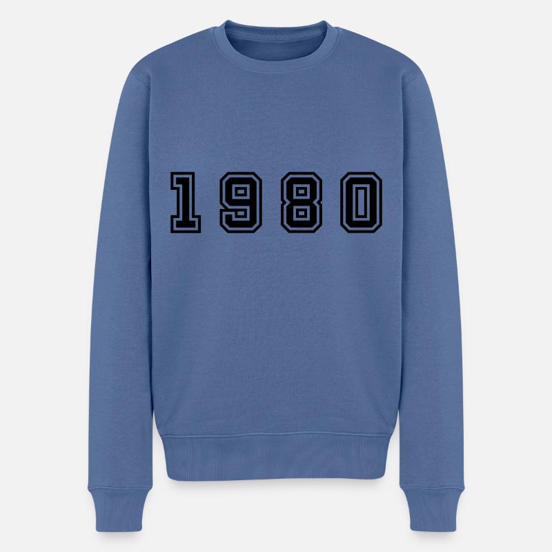 Numéro de l’année 1980 - Pull Premium bio Homme - bleu pigeon