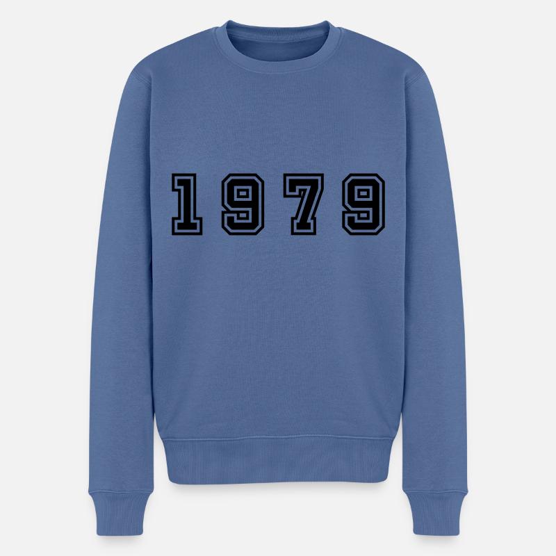 1979 Jahr Zahl - Männer Premium Bio Pullover - Taubenblau
