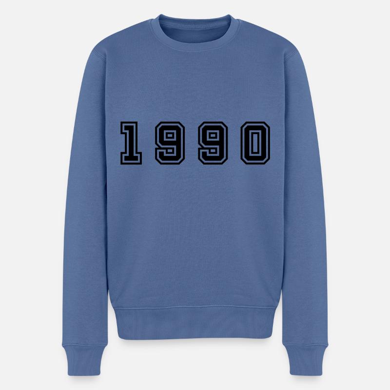 Numéro de l’année 1990 - Pull Premium bio Homme - bleu pigeon