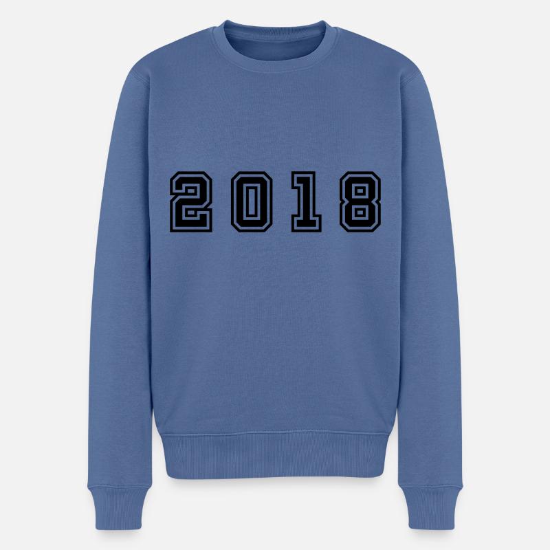 Numéro de l’année 2018 - Pull Premium bio Homme - bleu pigeon